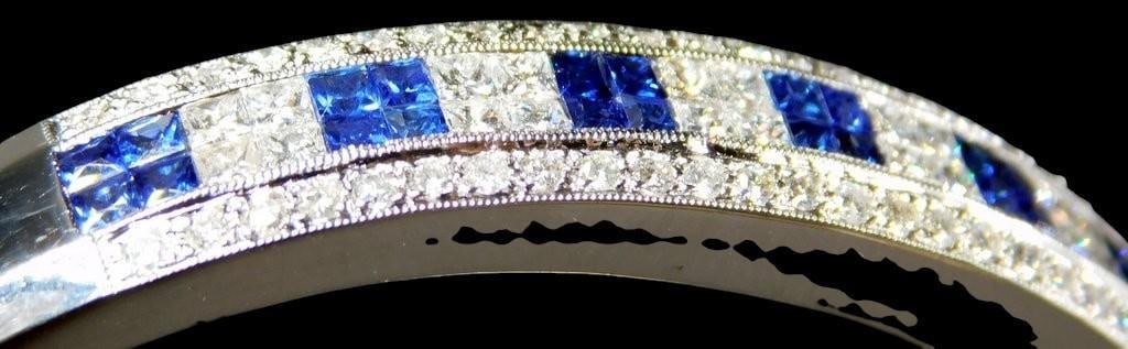 18K Gold, Diamond, and Sapphire Bracelet - 4