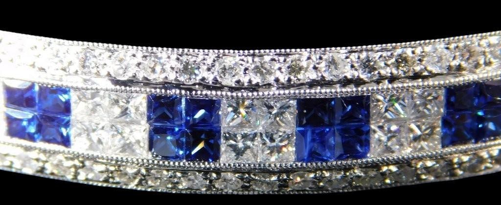 18K Gold, Diamond, and Sapphire Bracelet - 8