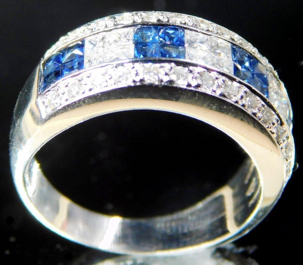 18K White Gold Diamond and Sapphire Ladies Ring - 2