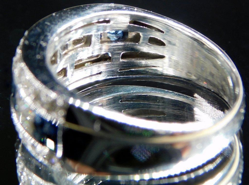 18K White Gold Diamond and Sapphire Ladies Ring - 6