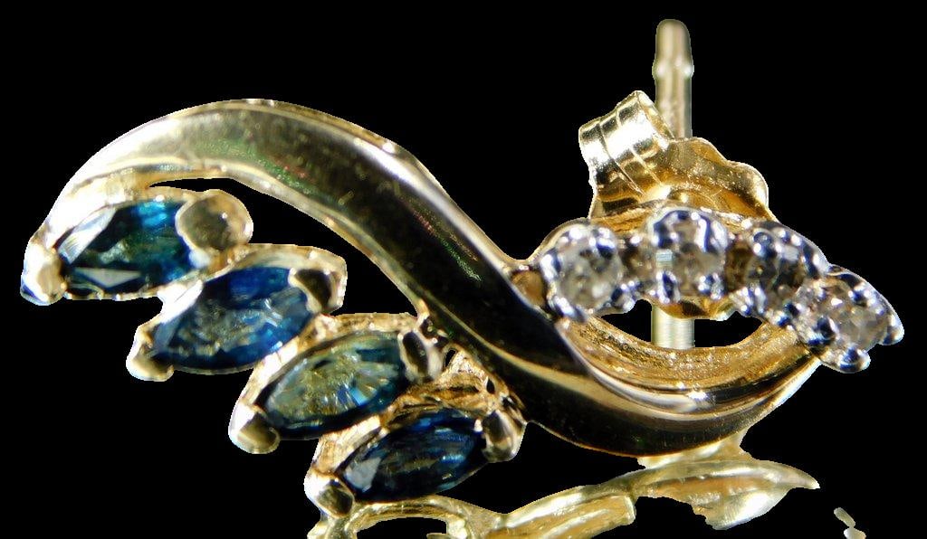 14K Gold, Diamond and Topaz Earring Set - 2