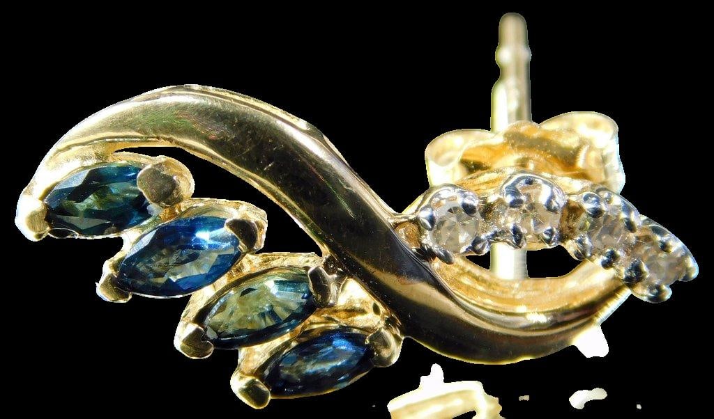 14K Gold, Diamond and Topaz Earring Set - 3