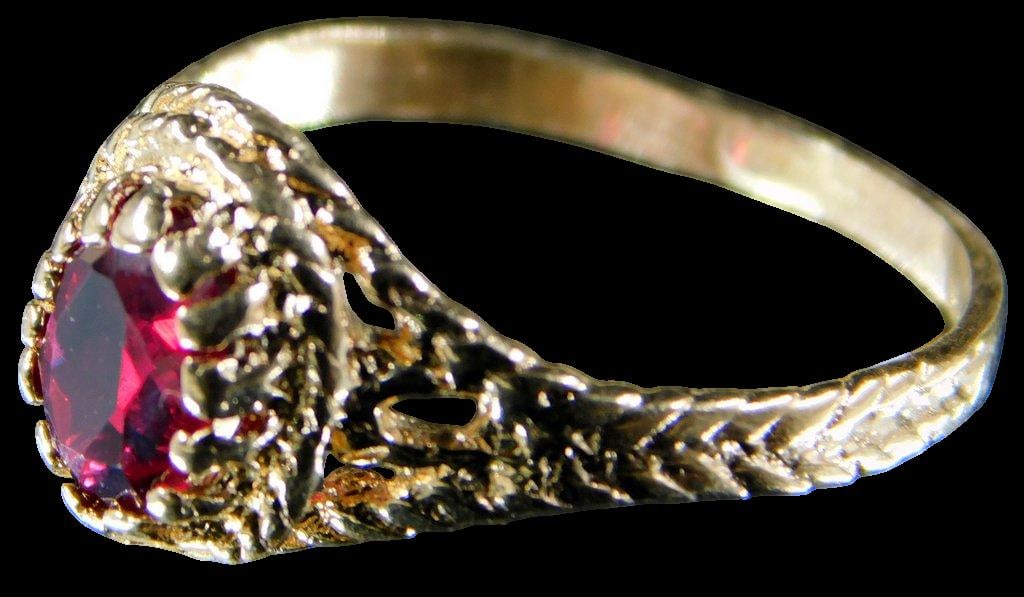 14K Gold Child's Ruby Ring - 2