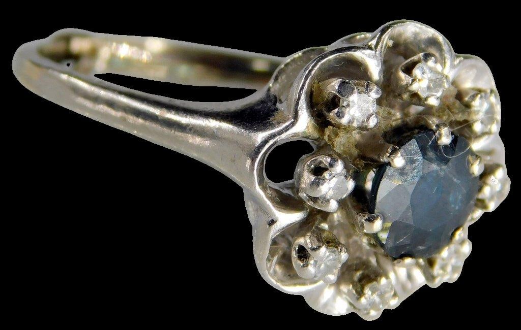 Ladies 14K Gold, Diamond and Topaz Ring - 2