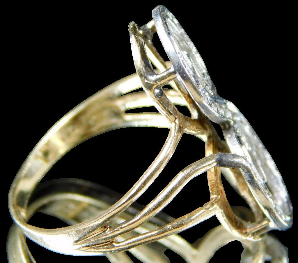 14K Yellow Gold and Diamond S Design Ladies Ring - 2
