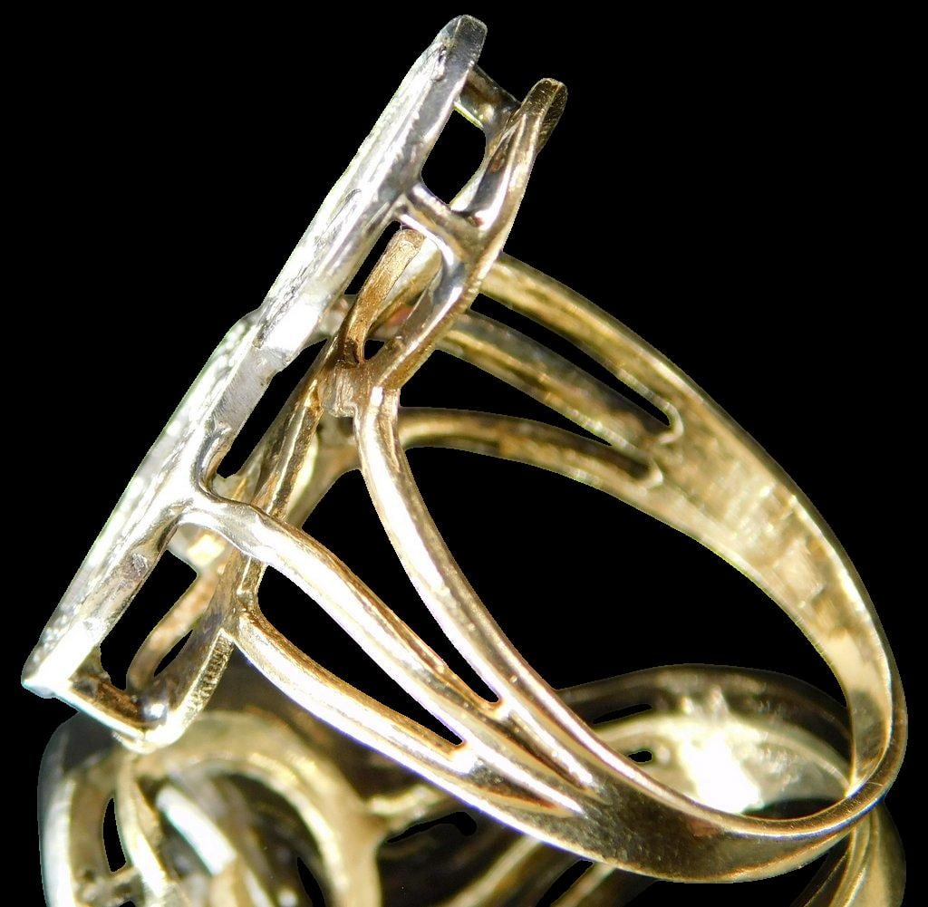 14K Yellow Gold and Diamond S Design Ladies Ring - 3