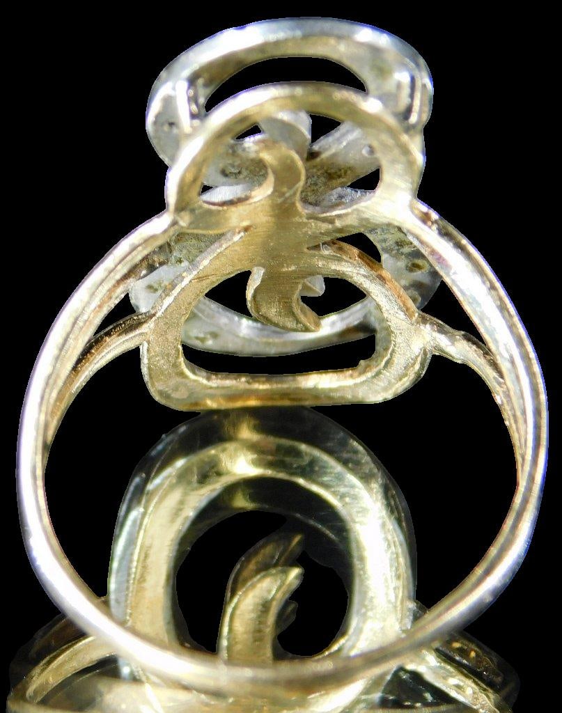 14K Yellow Gold and Diamond S Design Ladies Ring - 5