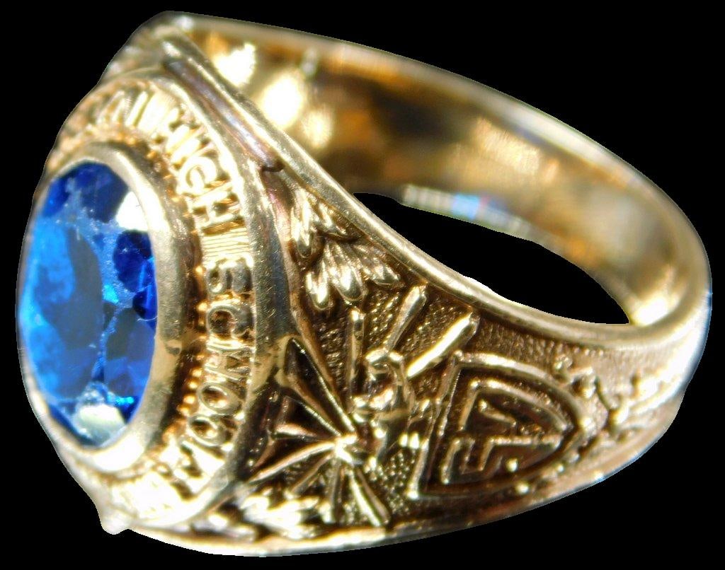 1957 Brooklyn High School Girl's 10K Gold Class Ring - 3