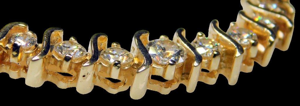 14K Gold Diamond Tennis Necklace - 15
