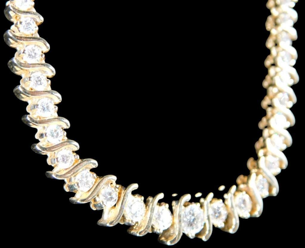 14K Gold Diamond Tennis Necklace - 2