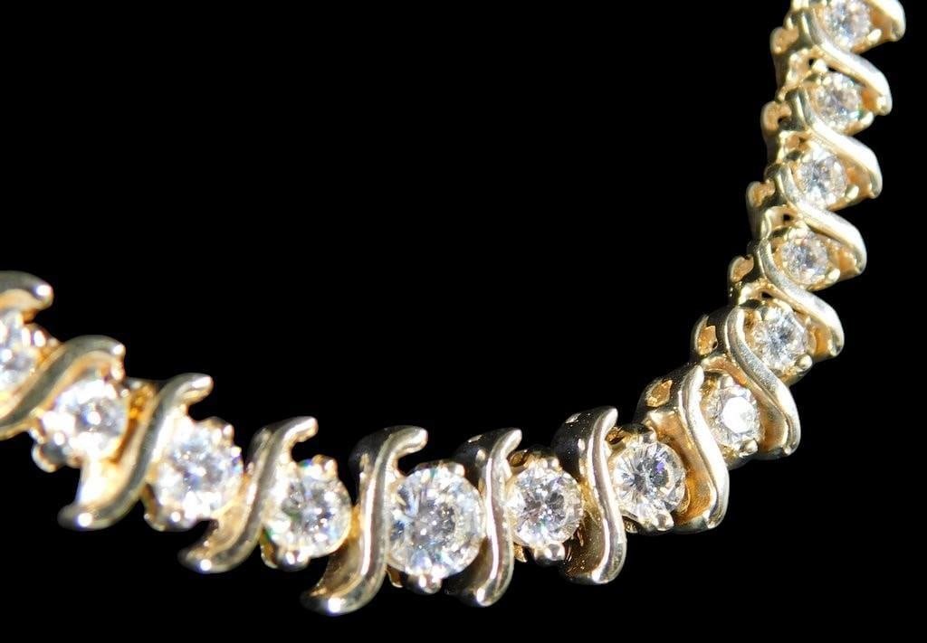 14K Gold Diamond Tennis Necklace - 4