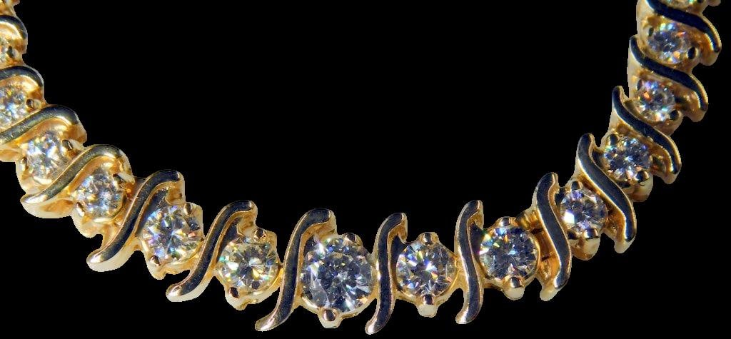 14K Gold Diamond Tennis Necklace - 7