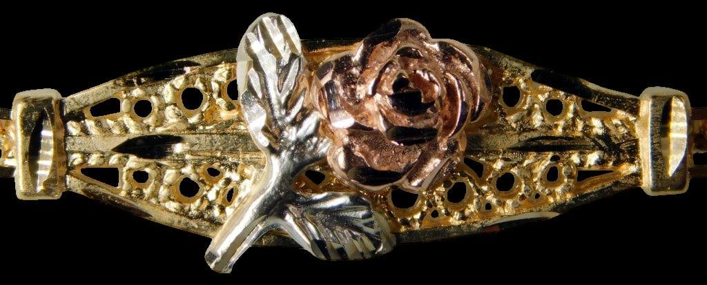 Gold Necklaces and Bracelet w/ Floral Design - 2