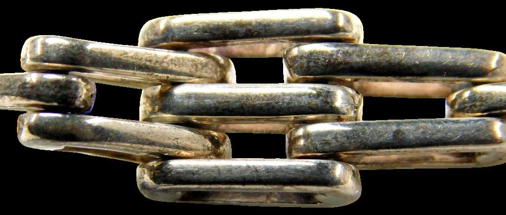 Mexican Sterling Silver 925 Chain Bracelet Marked TL-5 - 8