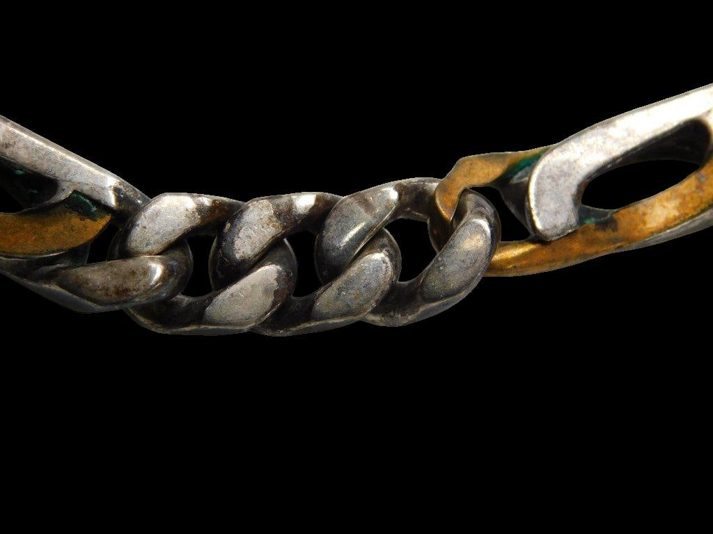 Sterling Silver and Gold-Toned Link Bracelet - 9