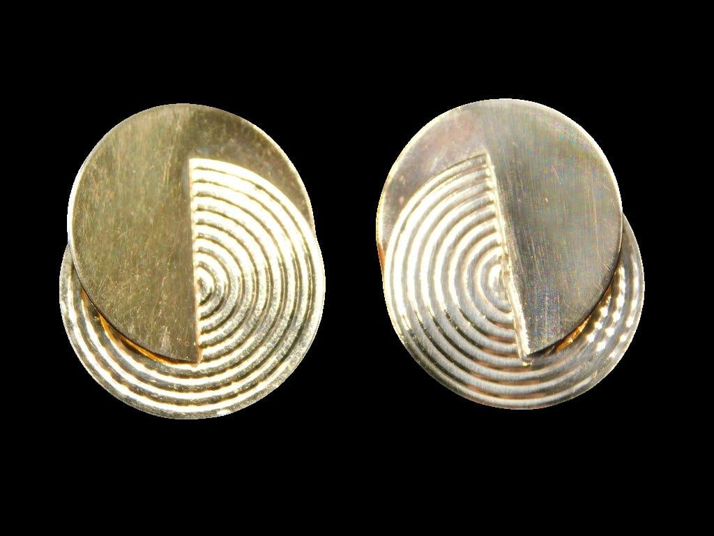 14K Gold CEDI Spiral Design Earring Pair - 3
