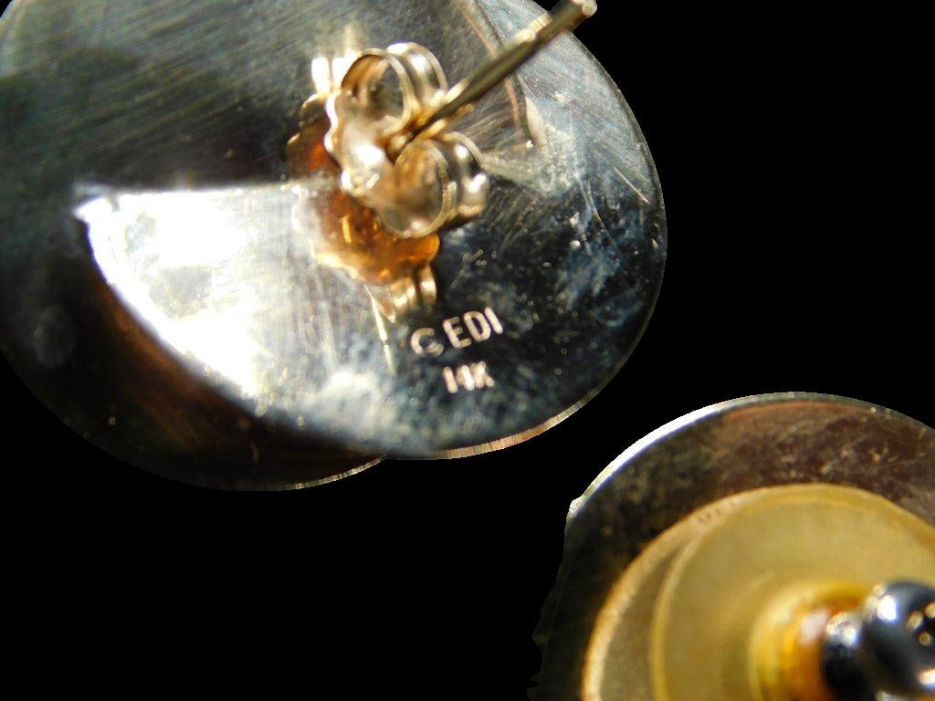 14K Gold CEDI Spiral Design Earring Pair - 5