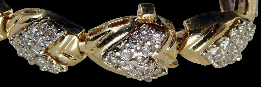14K Yellow Gold Bracelet w/ Diamond Accents - 6