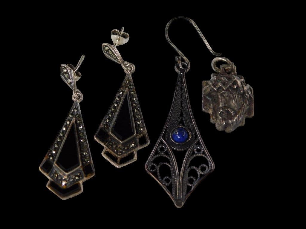 Sterling Silver Jewelry Including Earrings and Pendant - 2