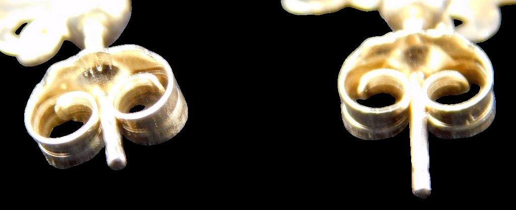 14K Yellow Gold "S" Motif Drop Earrings w/ Stud Backs - 5