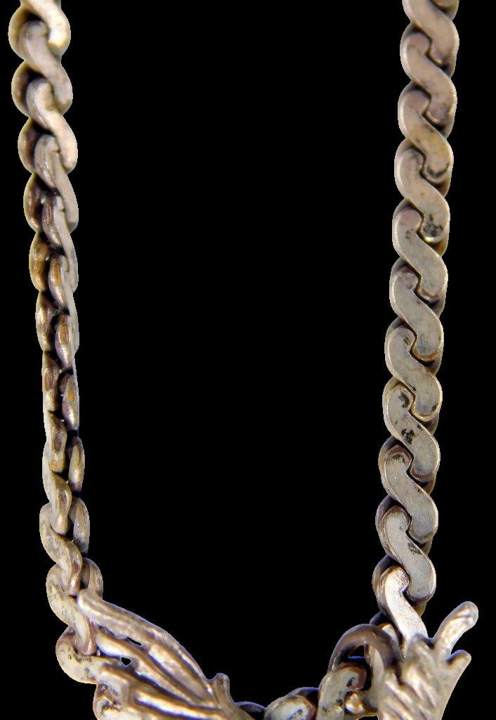 Three Sterling Silver Necklaces Including Ankh and Eagle Pendants - 5