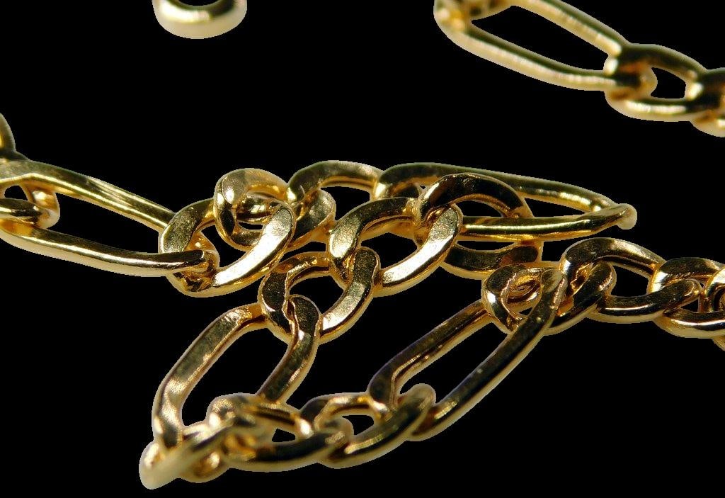 14K Yellow Gold Figaro Chain Necklace - 4