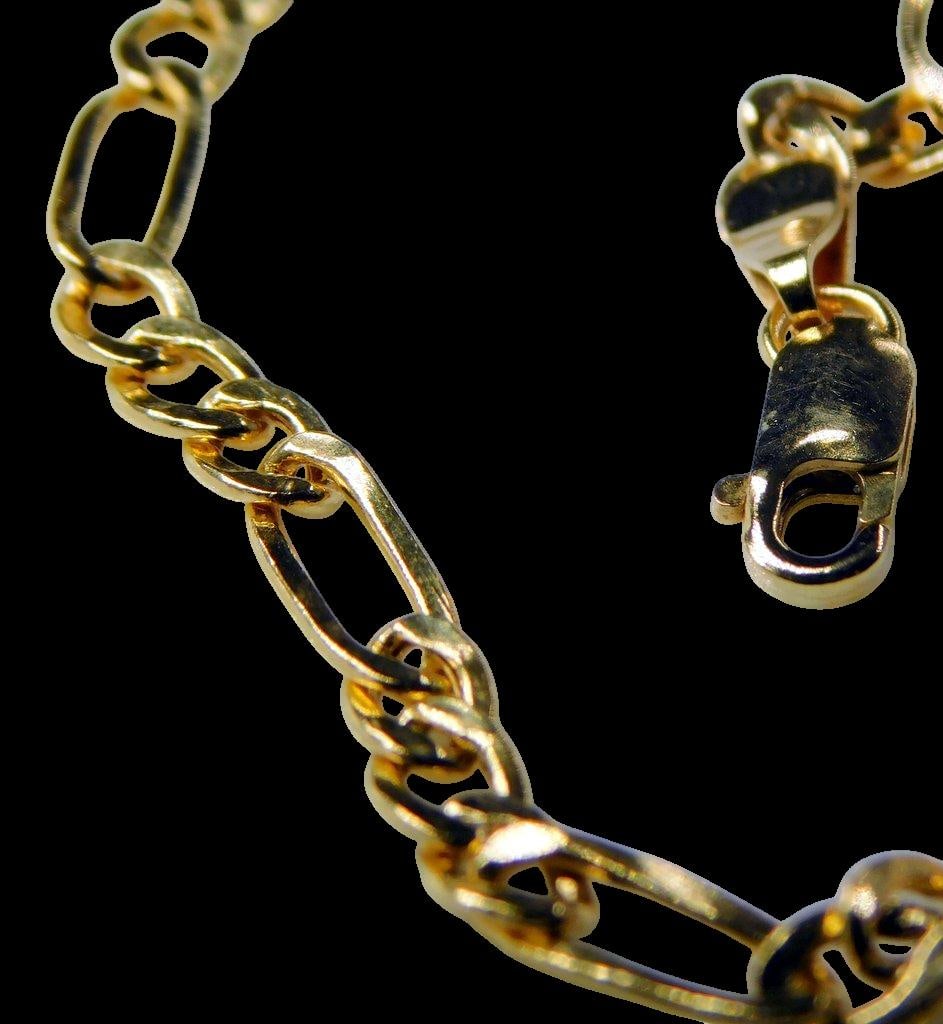 14K Yellow Gold Figaro Chain Necklace - 5