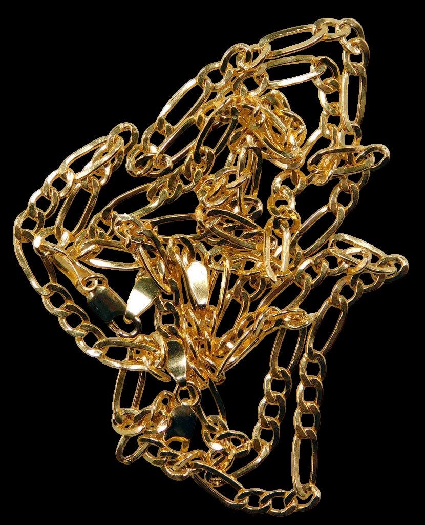 14K Yellow Gold Figaro Chain Necklace - 6