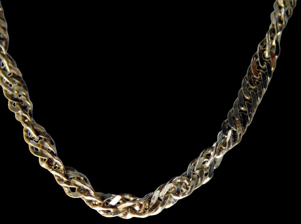 Sterling Silver 925 Twisted Chain Necklace - 4