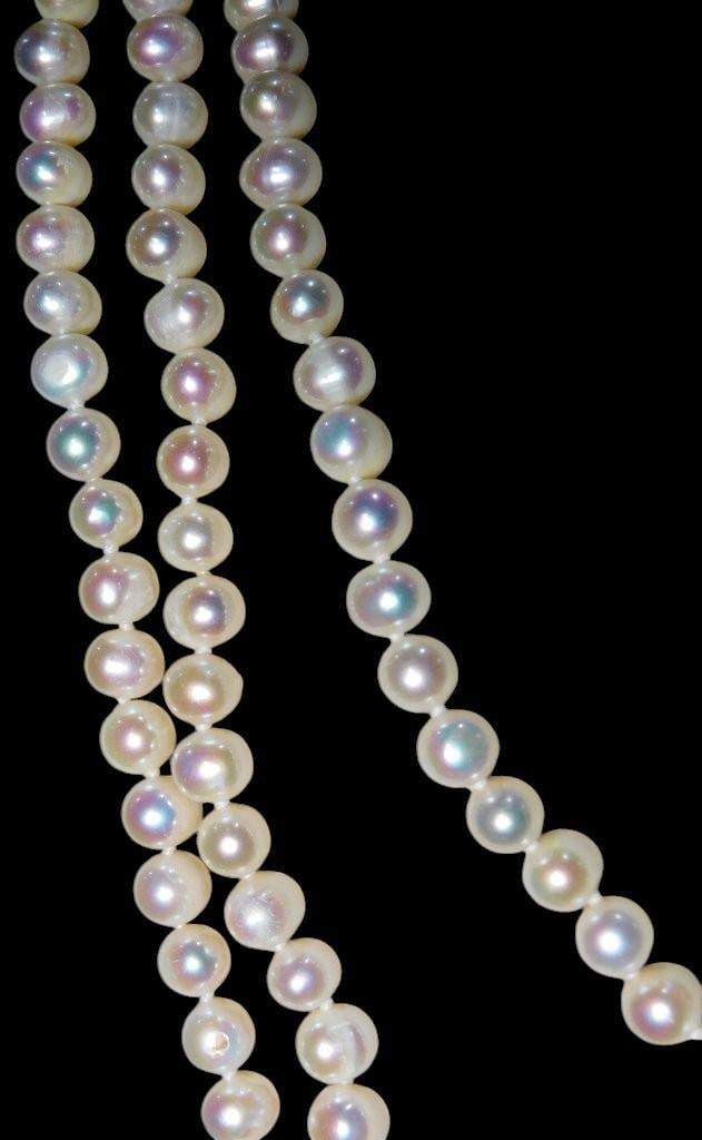 100" Cultured Freshwater Pearl Necklace w/ 7-8mm Pearls, New - 5