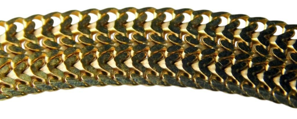14K Gold Italian Necklace w/ Textured Design - 4