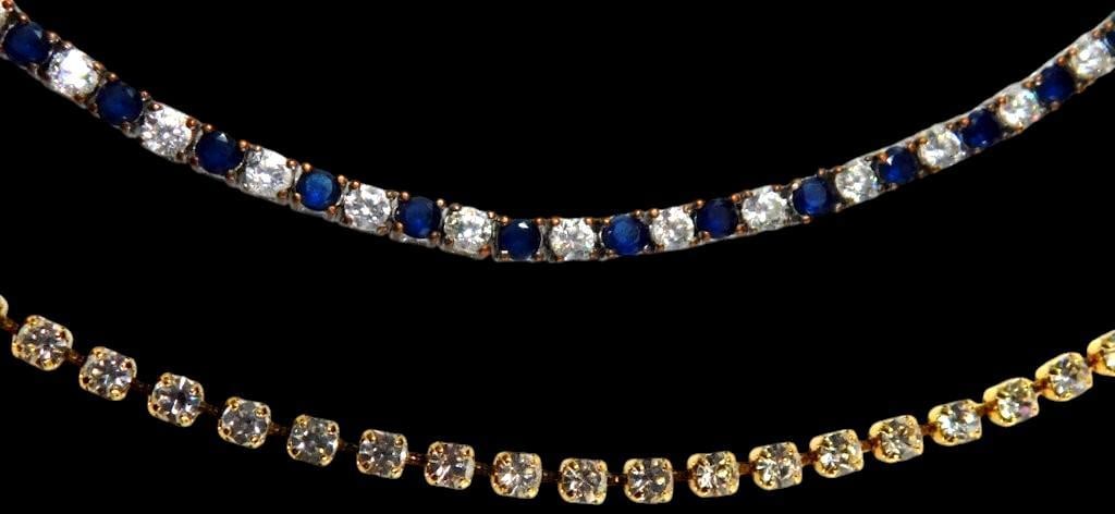 Grouping of Bangles and Bracelets w/ Clear and Blue Stones - 5