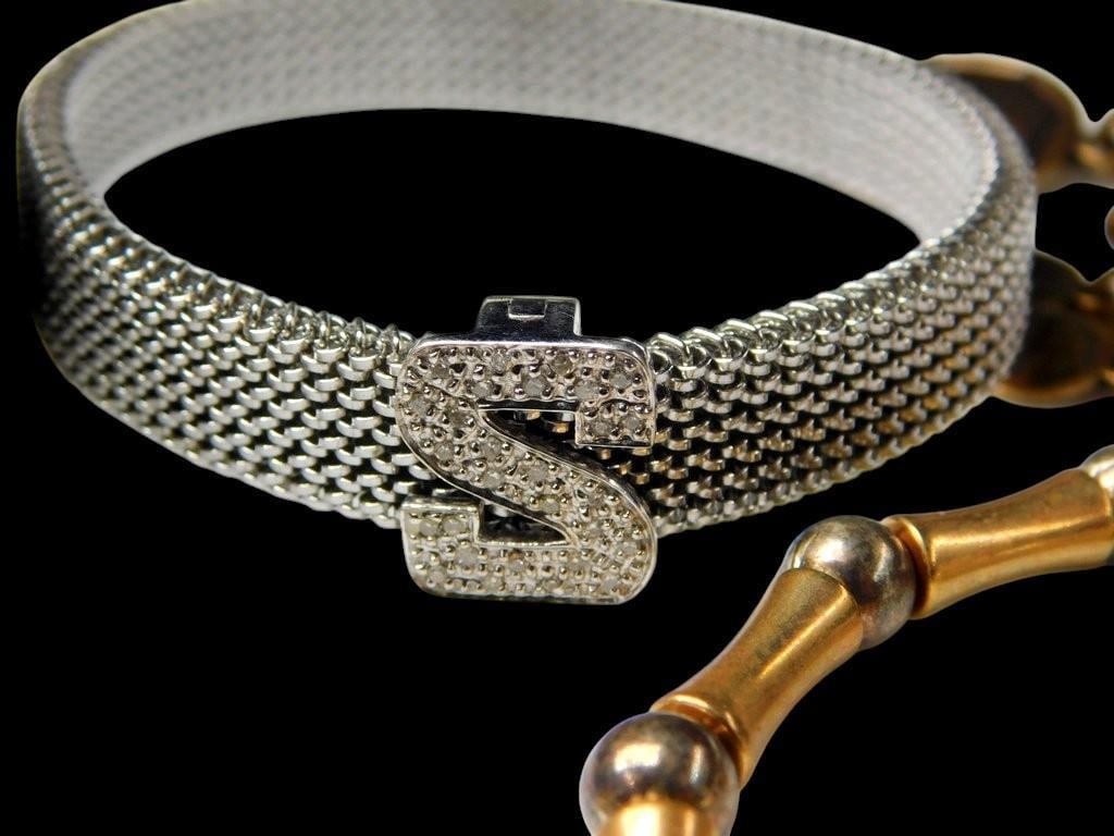 Bracelet Hoop Bangles Mixed-Metal Bracelets w/ Various Decorations - 3