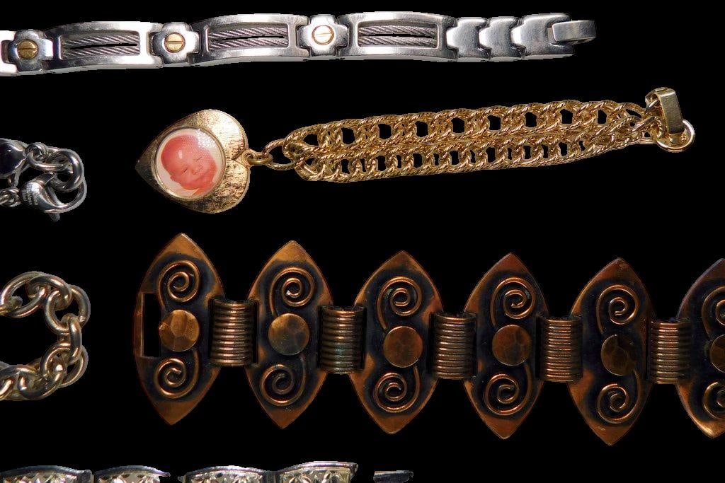 Grouping of Metal and Decorative Bracelets - 3