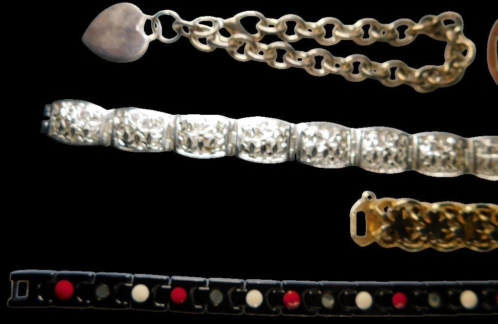 Grouping of Metal and Decorative Bracelets - 6