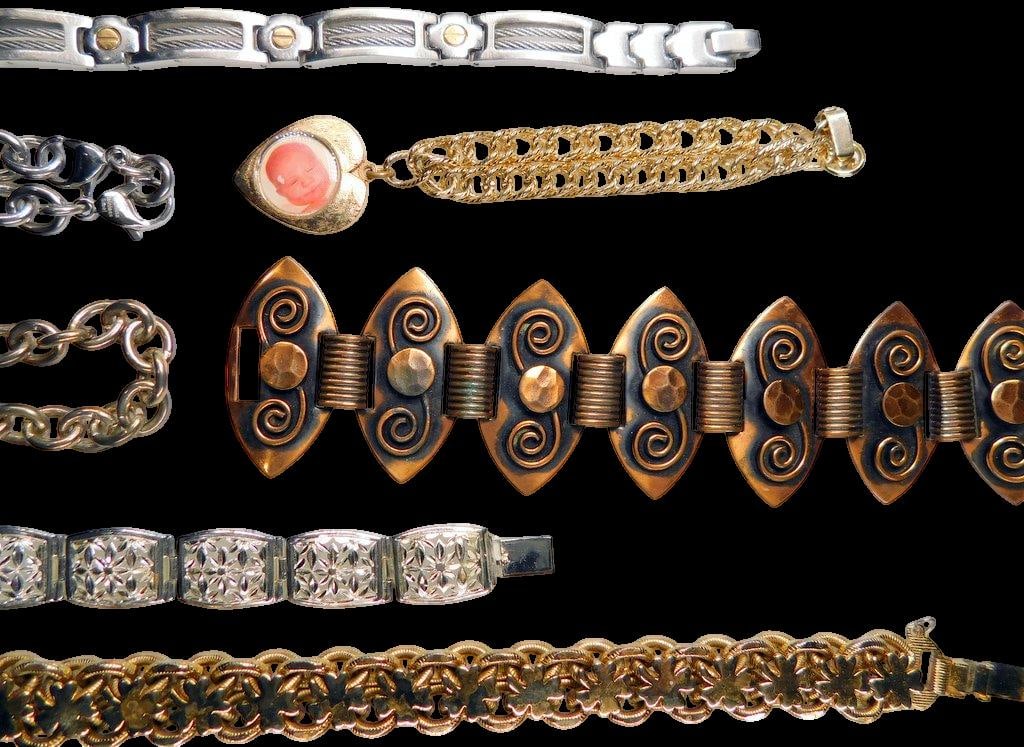 Grouping of Metal and Decorative Bracelets - 8