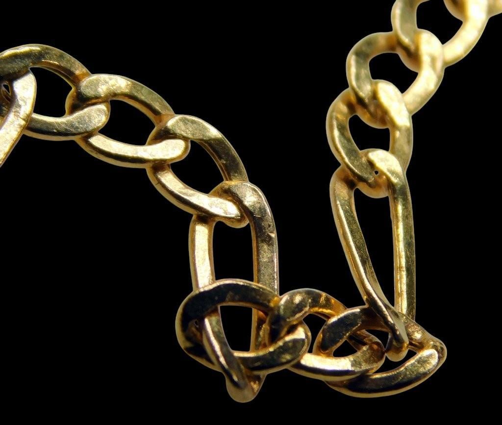 14k Italian Yellow Gold Figaro Link Chain Necklace - 5