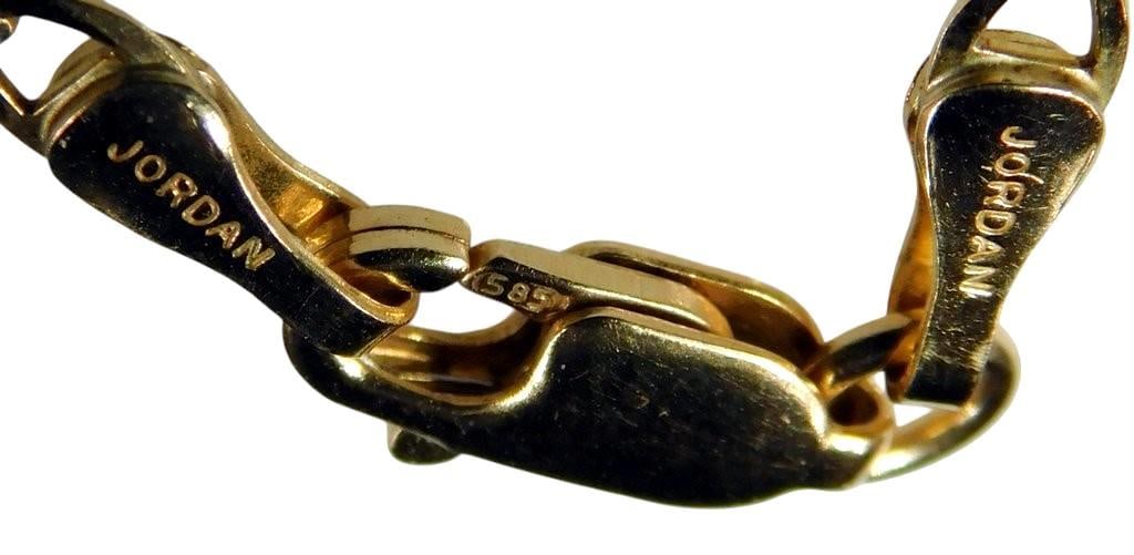14K Gold Jordan Designer Necklace w/ Ladder Style Links - 2