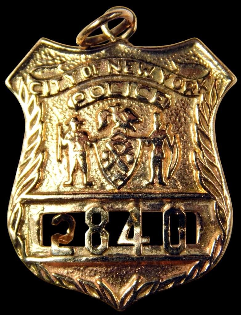 14K Gold City of New York Police Badge Pendant w/ Shield Number 2840 (1 of 5)