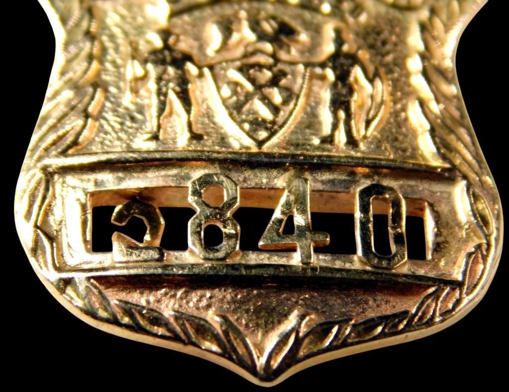 14K Gold City of New York Police Badge Pendant w/ Shield Number 2840 - 3