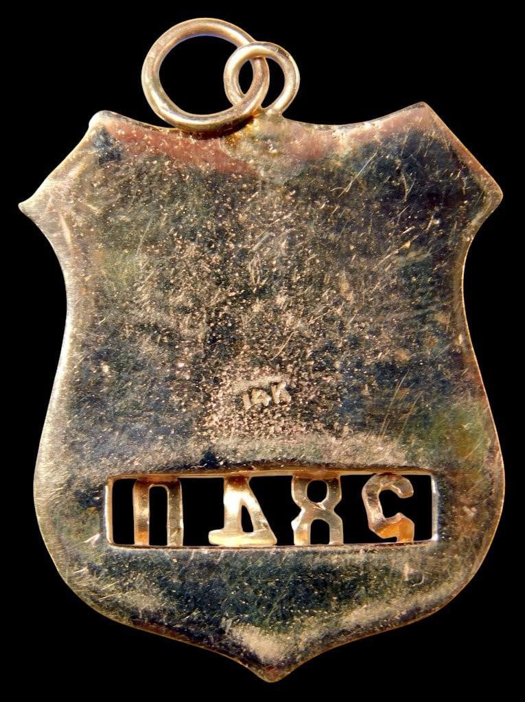 14K Gold City of New York Police Badge Pendant w/ Shield Number 2840 - 4