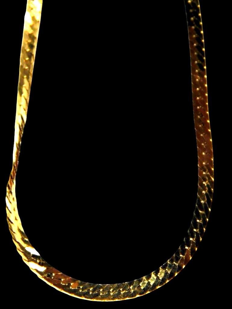 14K Yellow Gold Flat Chain Necklace, 30 Inches Long - 3