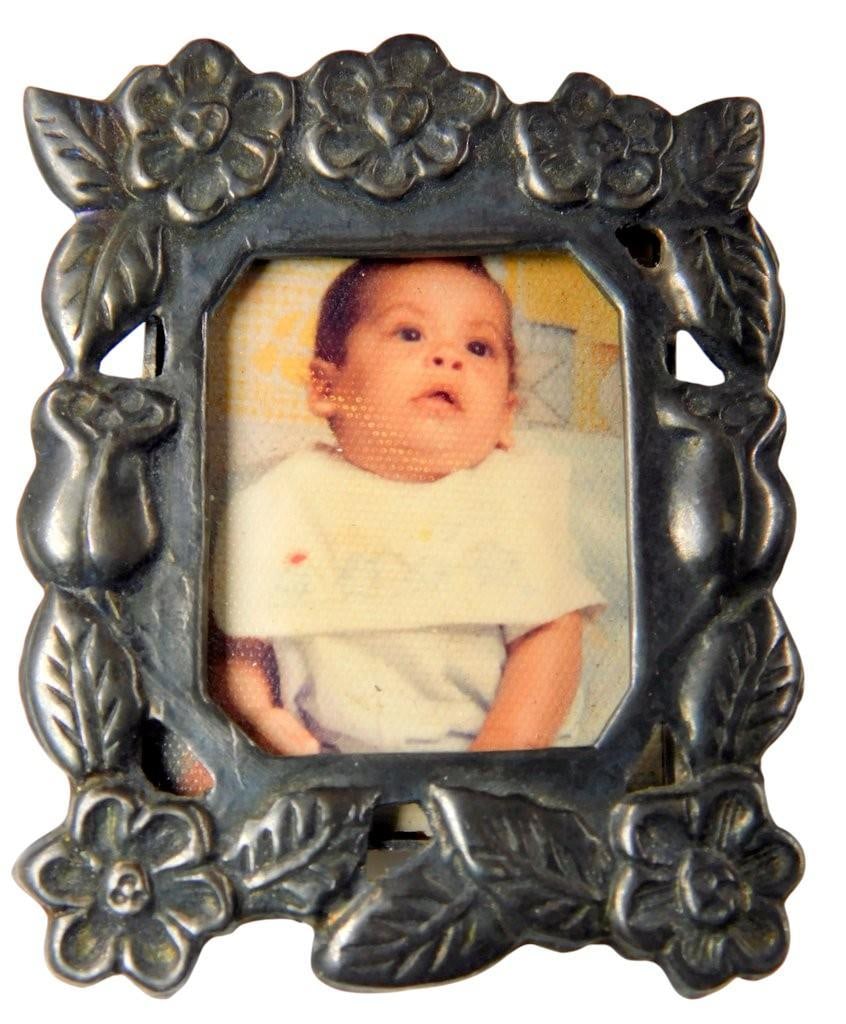 Jewelry Lot Including Chain, Bangle, and Small Ornate Picture Frame, Sterling Silver - 4