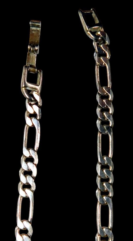 Jewelry Lot Including Chain, Bangle, and Small Ornate Picture Frame, Sterling Silver - 6