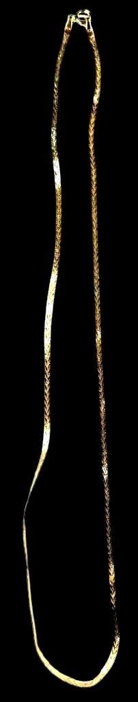 14K Gold Necklace w/ Textured Chevron Pattern - 3