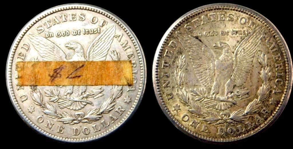 Two 1921 Morgan Silver Dollar Coins - 2