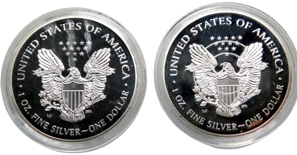 Two 2012 American Silver Eagle Proof Coins in Protective Cases - 2