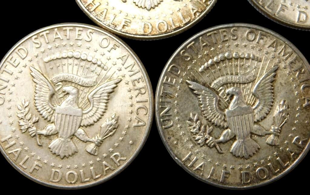 Five 1964 Kennedy Half Dollar Coins - 6
