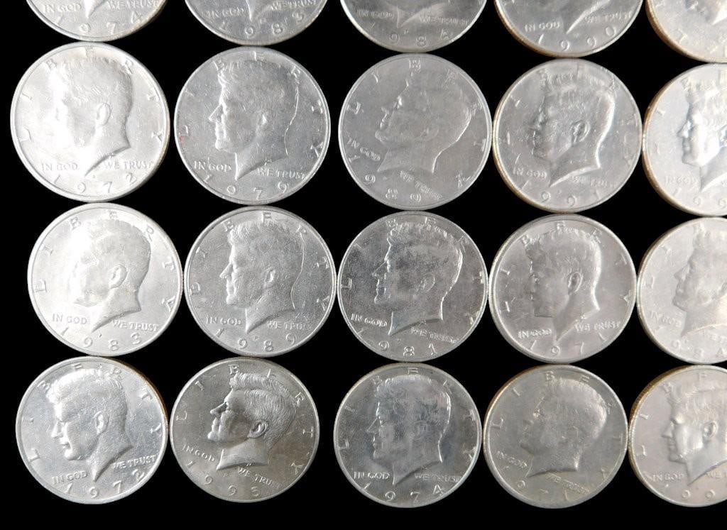 49 Kennedy Half Dollars - Mixed Dates and Mint Marks - 10