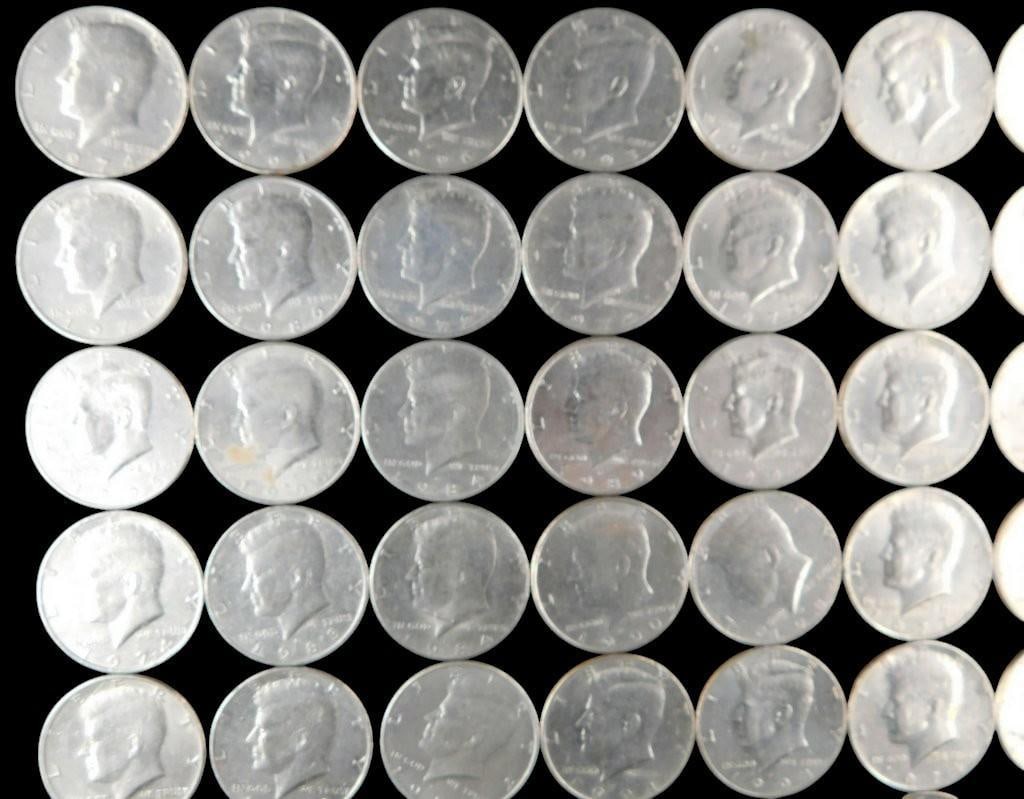 49 Kennedy Half Dollars - Mixed Dates and Mint Marks - 11